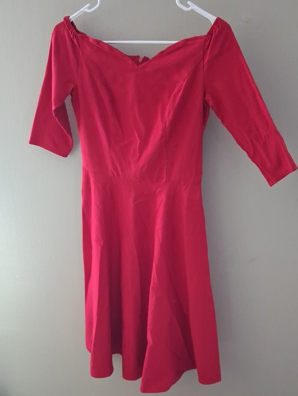 Grace Karin Red Off-Shoulder Fit & Flare Girls Dress